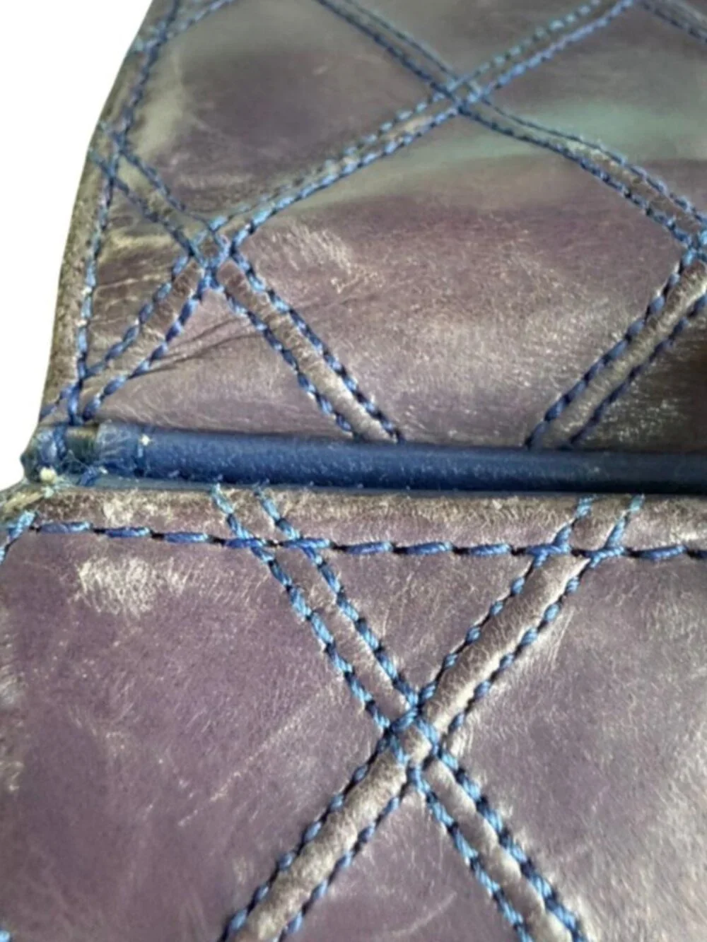 Chanel Vintage Small Purple Leather Double Pocket Wallet